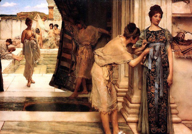 Sir Lawrence Alma-Tadema,OM.RA,RWS Frigidarium Spain oil painting art